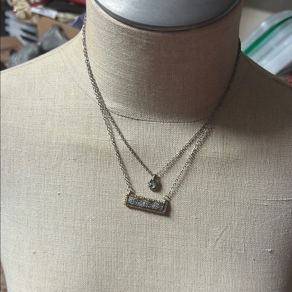 Elegant Silver and Gold Layered Necklace - Picture 1 of 2